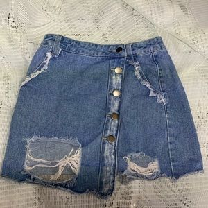 Jean mini skirt